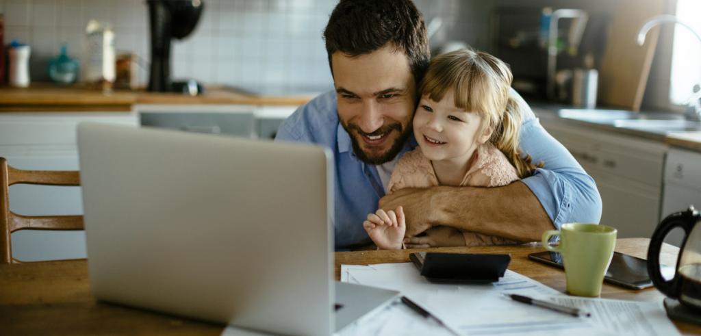 Father and daughter working together