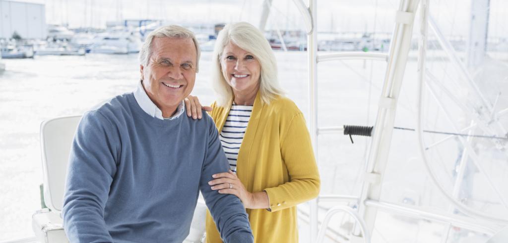 Retired couple Retired couple on boat