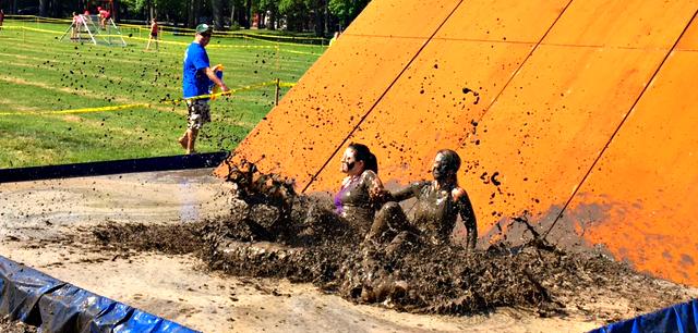 Assante Dirty Dash 2018 Mud slide at Assante Dirty Dash 2018