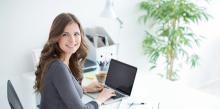 woman on her computer