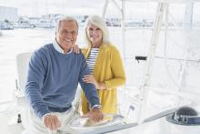 Retired couple on boat