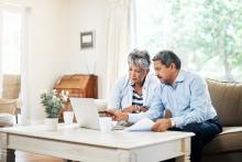 Senior couple planning retirement