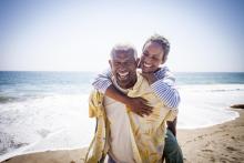 black couple on beach
