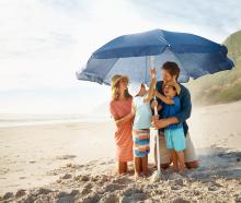 family at the beach