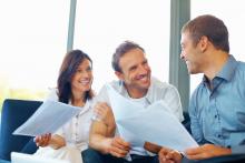 meeting with three people